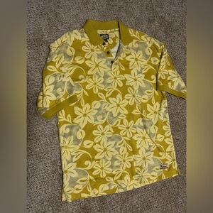 Tommy Bahama- Men’s Large Foliage Pique Morning Yellow polo shirt